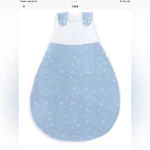 Trekki Baby Sleep Sack Bag 2.5 TOG Blue Forest Cotton Sleep Bag Nwt 0-6 Months